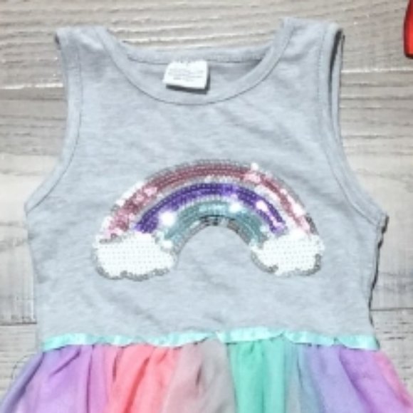 Sequin Rainbow Girls Sleeveless Tutu Dress - Picture 2 of 3